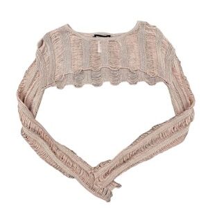 Rehab Lab - Ladder Knit Cropped Long Sleeve Sweater shrug in earthy Dusty rose